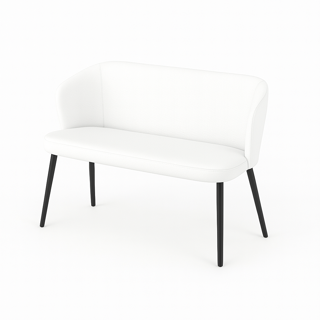 Bancheta piele BRUNO culoare ALB