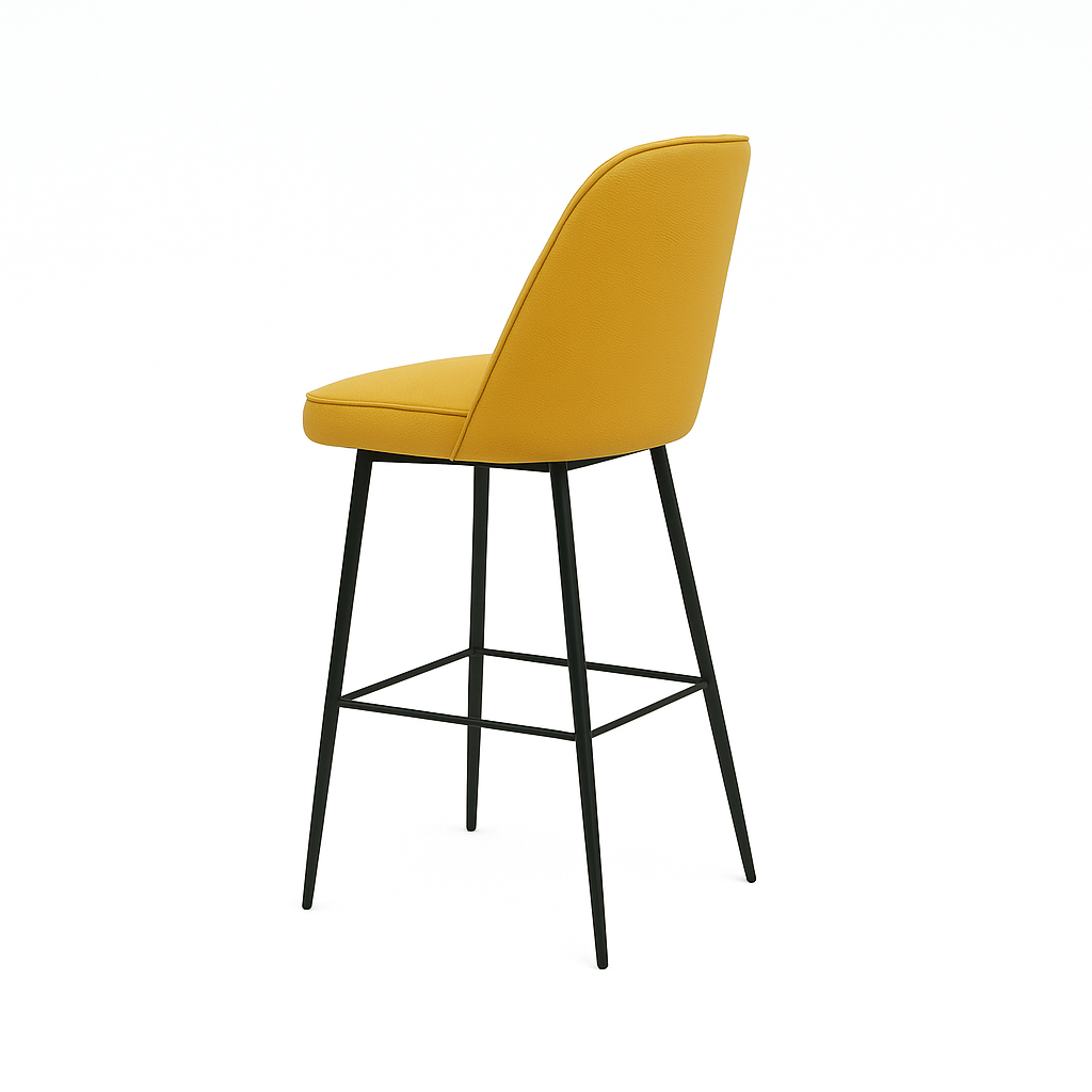 Scaun bar piele naturala GALBENA | model FOX