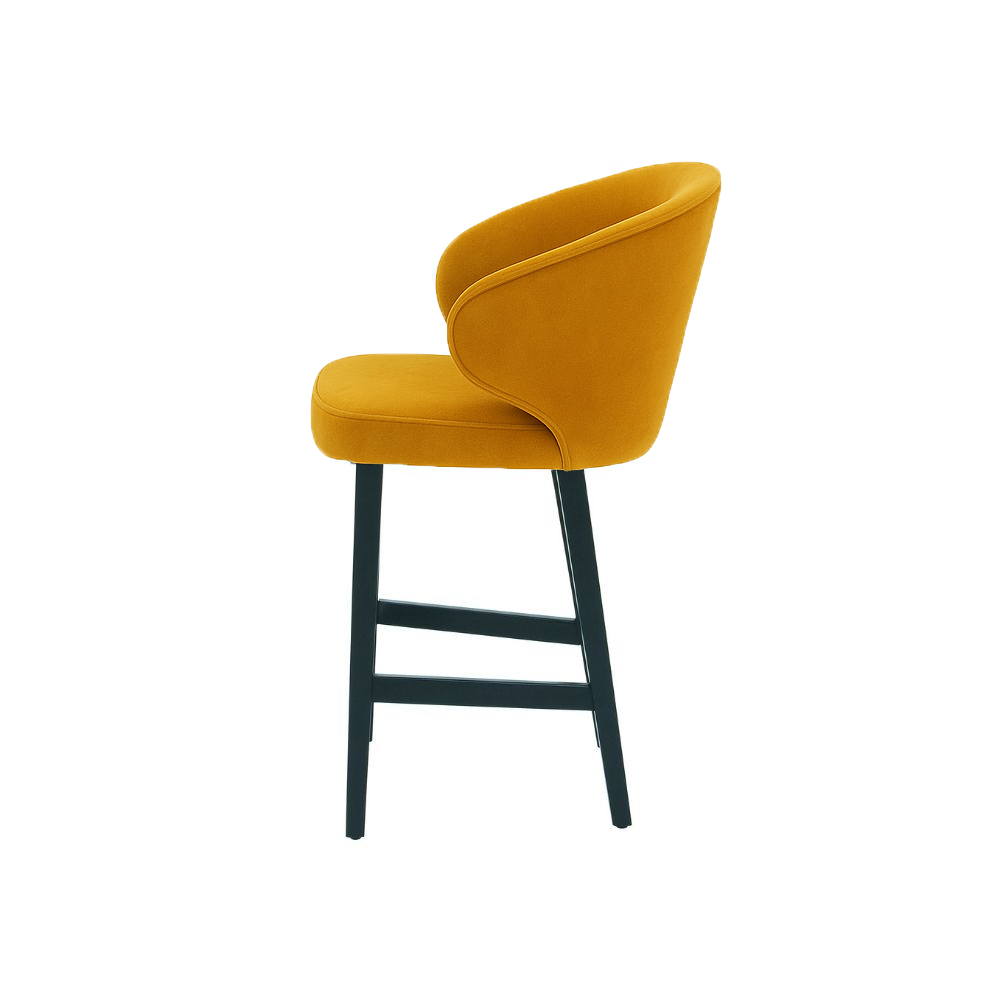 Scaun de bar catifea GALBENA | model CAPRICE